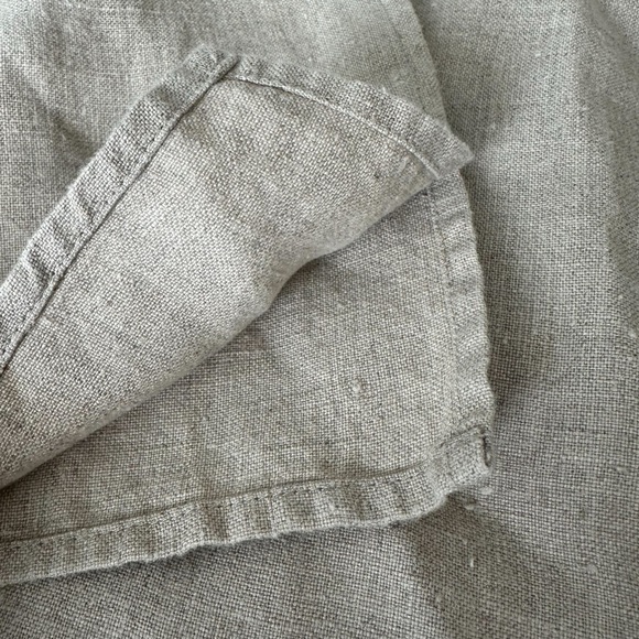 J. Jill Women’s 100% Linen Long Button Front Wheat Color Shirt Coat Size 6 Tall - Picture 11 of 14